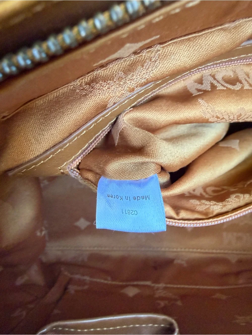 VINTAGE y2k monogram MCM COGNAC VISETOS with gold charm top handle Shoulder bag